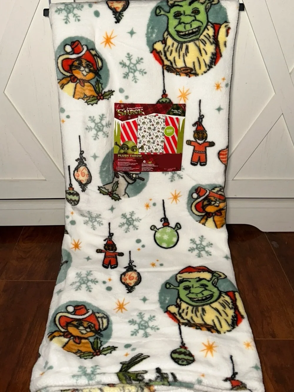Shrek Holiday Christmas Plush Throw Blanket